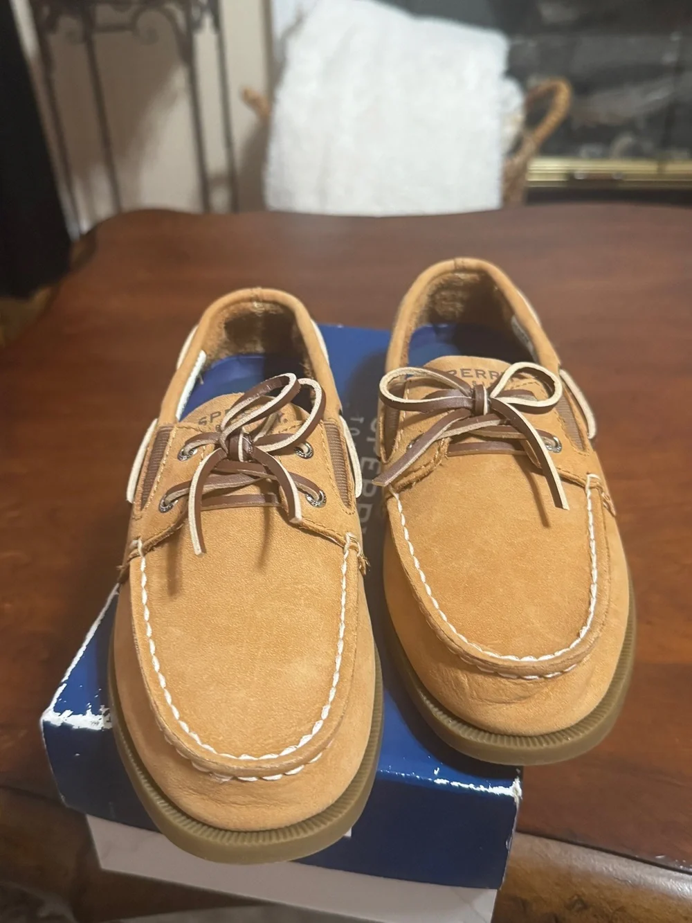 Sperry tan suede